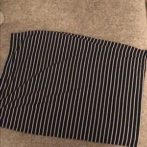Decree black and whit stripe midi skirt